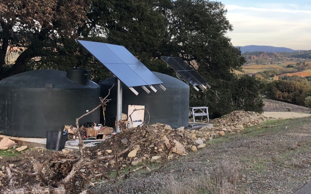 10,000 gallon water storage and 2.4kW solar installation