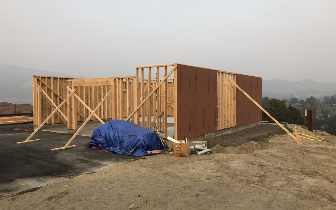 Framing the vineyard building