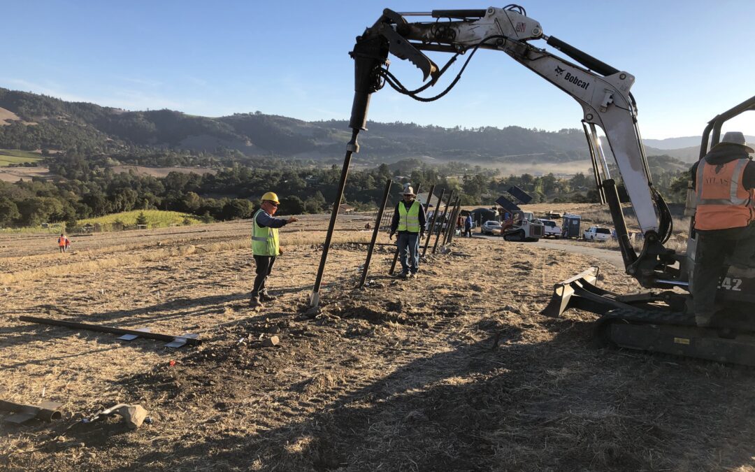 Installation of vineyard end posts